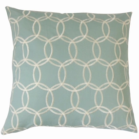 Capucine Geometric Euro Sham Blue pillowcases,cotton pillow covers,bed linen