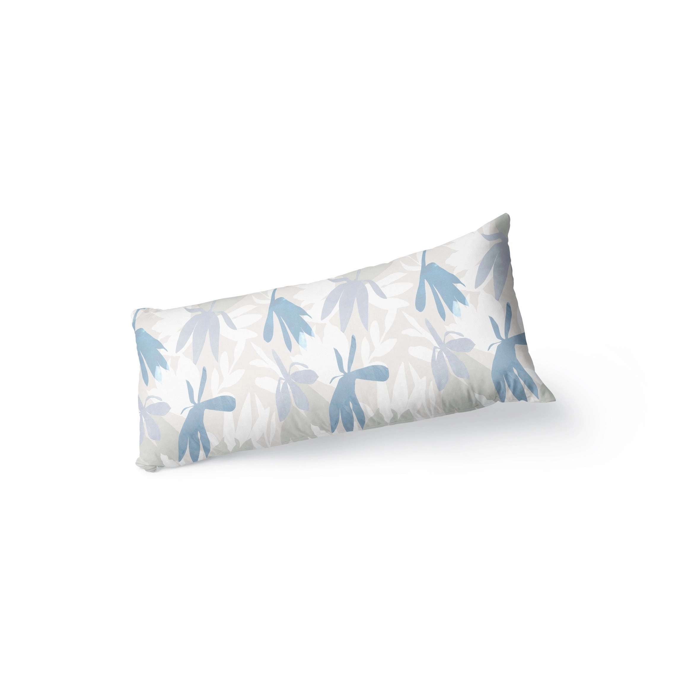 CARDINAL BLUE Body Pillow By Becky Bailey - Blue, Ivory