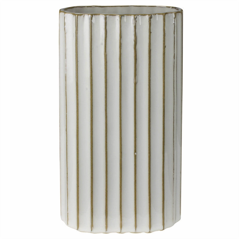 Caro Ribbed Vase, Ceramic - Lrg Vase,Ceramic Vase