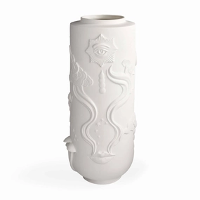 Carved Matte Porcelain Vase | Jonathan Adler Muse Dreamscape Vase,Glass Vase
