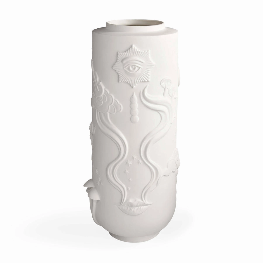 Carved Matte Porcelain Vase | Jonathan Adler Muse Dreamscape Vase,Glass Vase