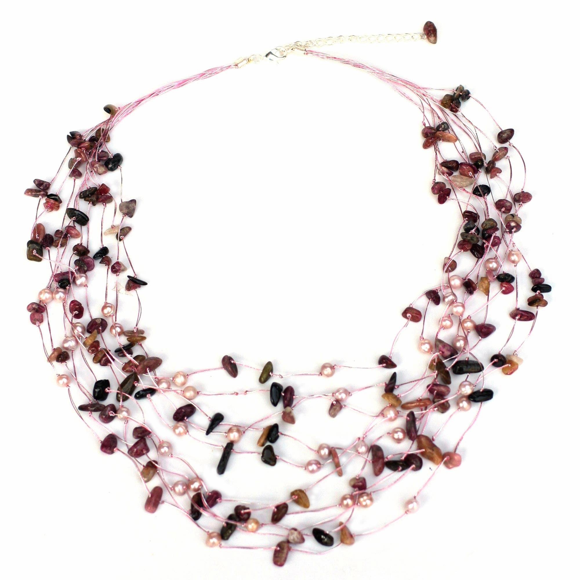 Cascade Pearl & Tourmaline Strand Necklace