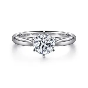 Cassie - 14K White Gold Round Diamond Engagement Ring (Setting Only)