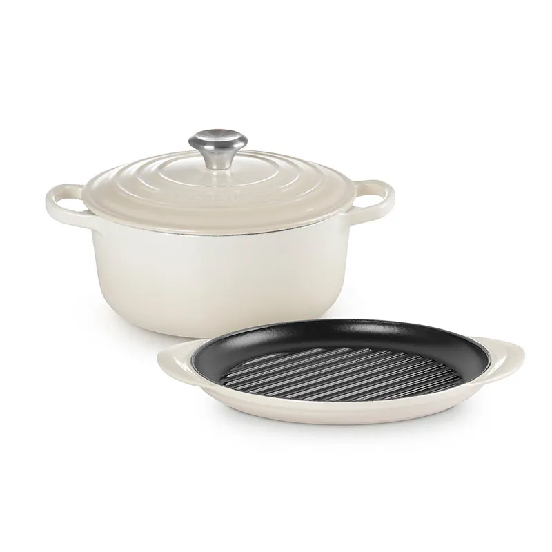 Cast Iron 2 Piece Cookware Set, Meringue curtain fabric, upholstery textile