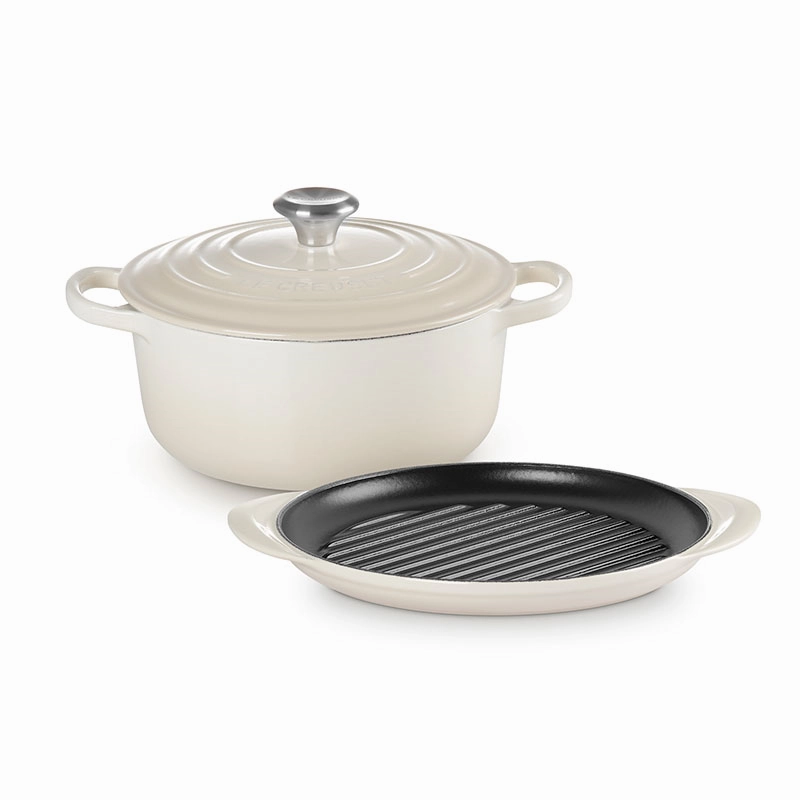 Cast Iron 2 Piece Cookware Set, Meringue curtain fabric, upholstery textile