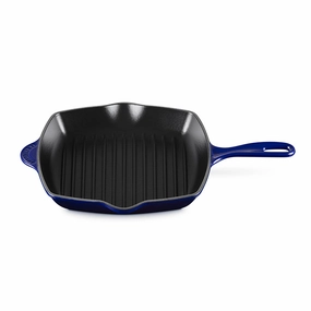 Cast Iron Square Skillet Grill, 26cm, Indigo curtain fabric, upholstery textile