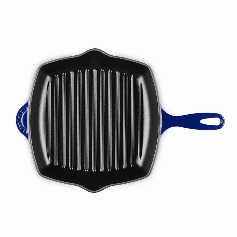 Cast Iron Square Skillet Grill, 26cm, Indigo