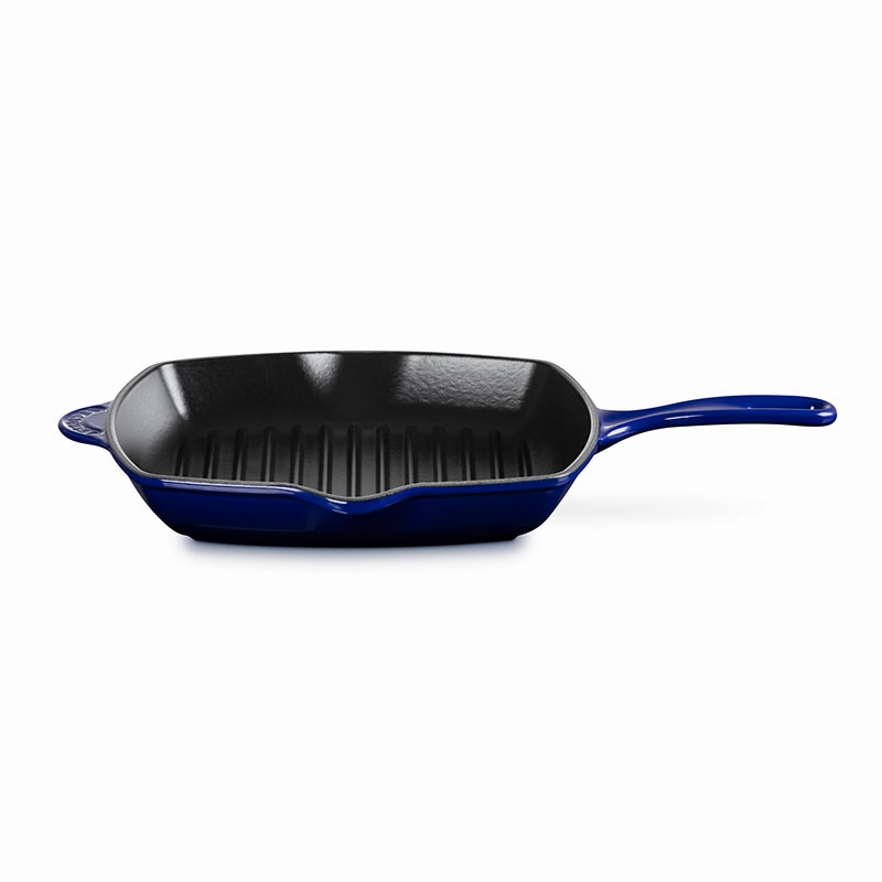 Cast Iron Square Skillet Grill, 26cm, Indigo