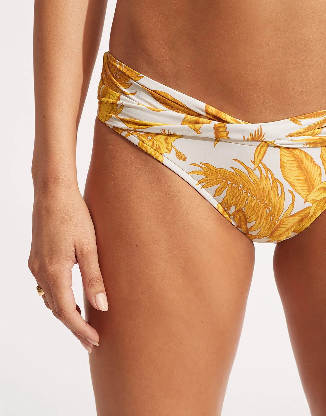 Castaway Twist Band Hipster Bikini Pant - Tuscan Sunset