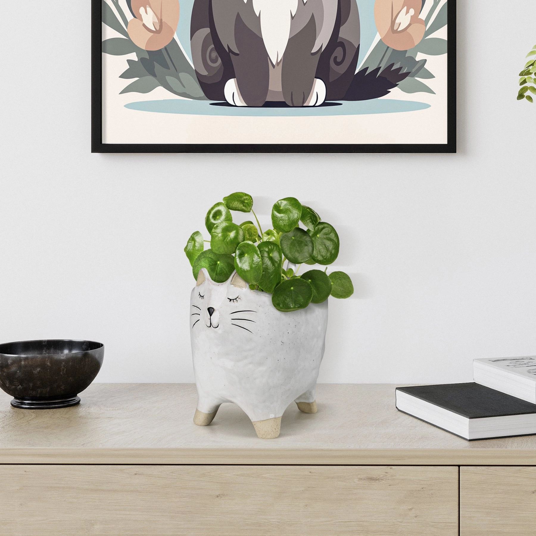 Cat Cachepot, Ceramic Vase,Ceramic Vase