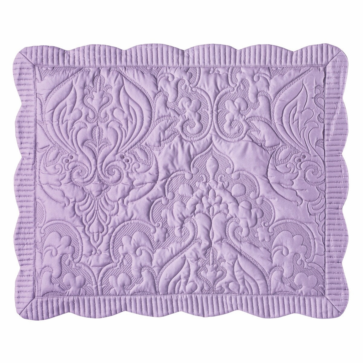 Catherine Embroidered Medallion Scalloped Edge Pillow Sham