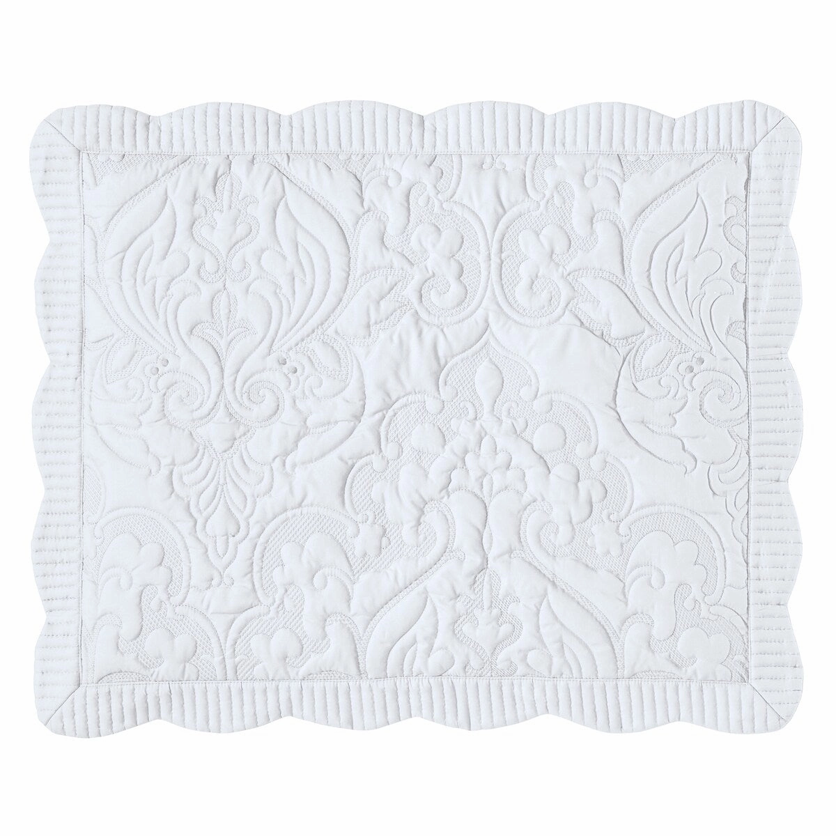 Catherine Embroidered Medallion Scalloped Edge Pillow Sham