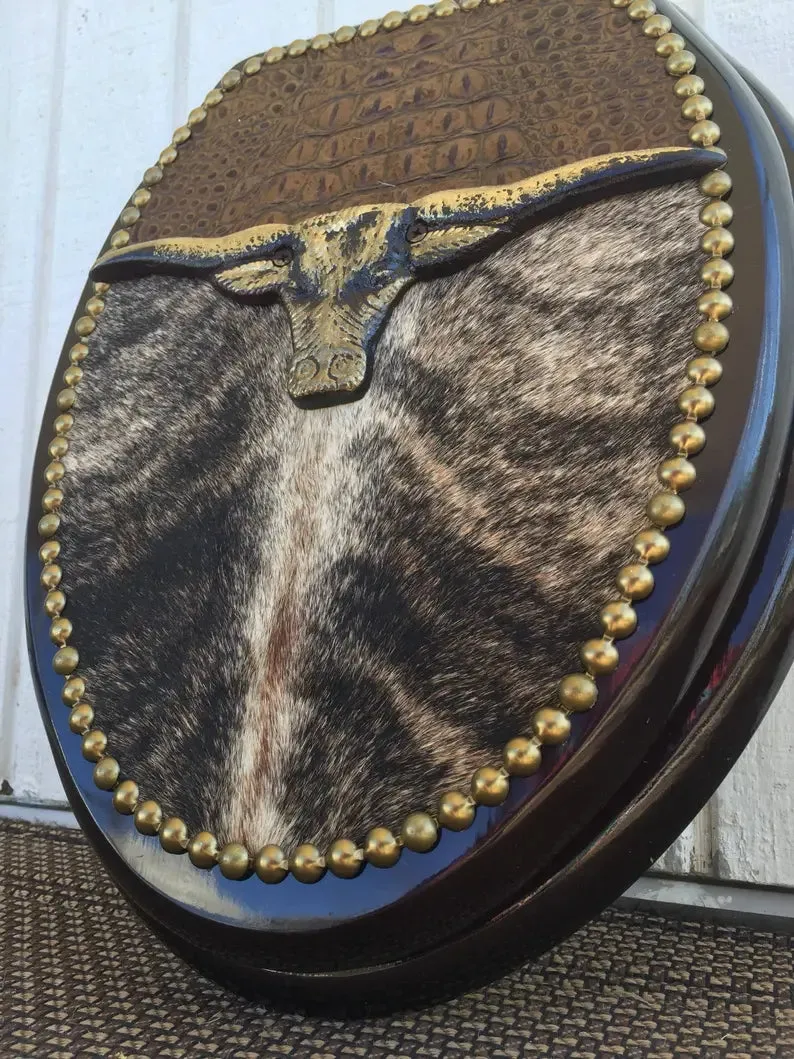 Cattlemans Leather Deco Toilet Seat