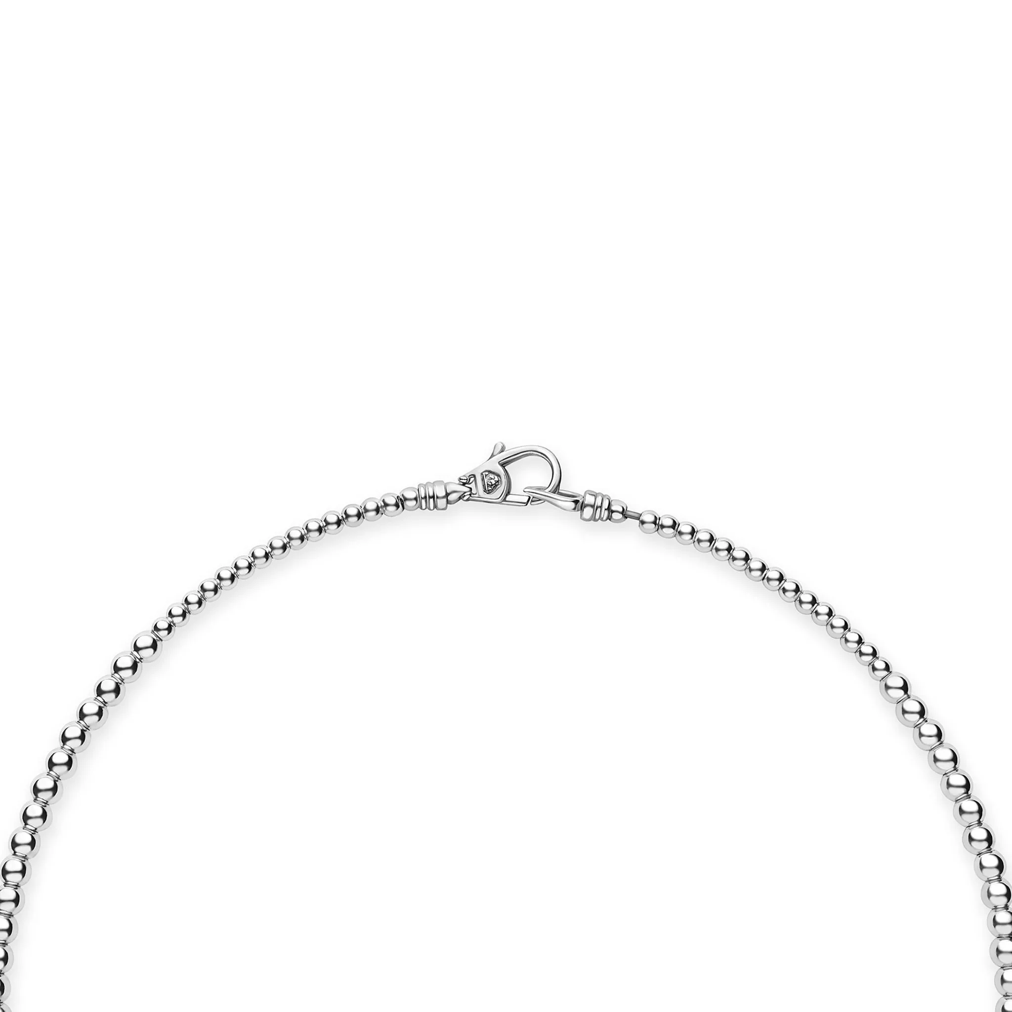 Caviar Bubbly Petite Silver Graduated Bead Necklace