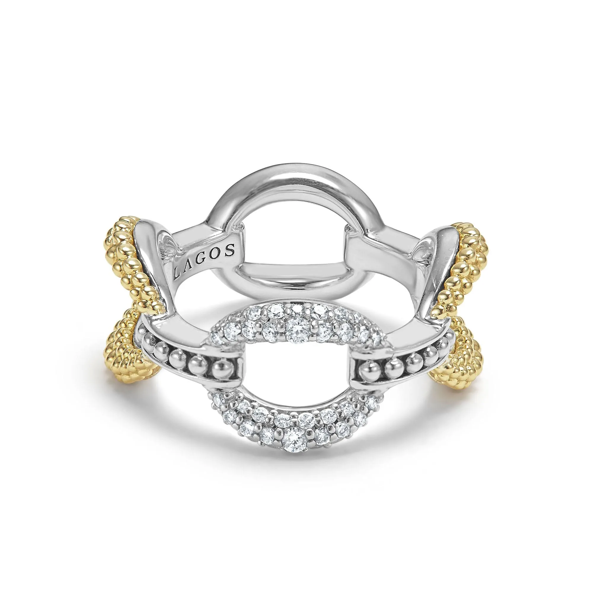 Caviar Lux Large Two-Tone Eternity Diamond Ring