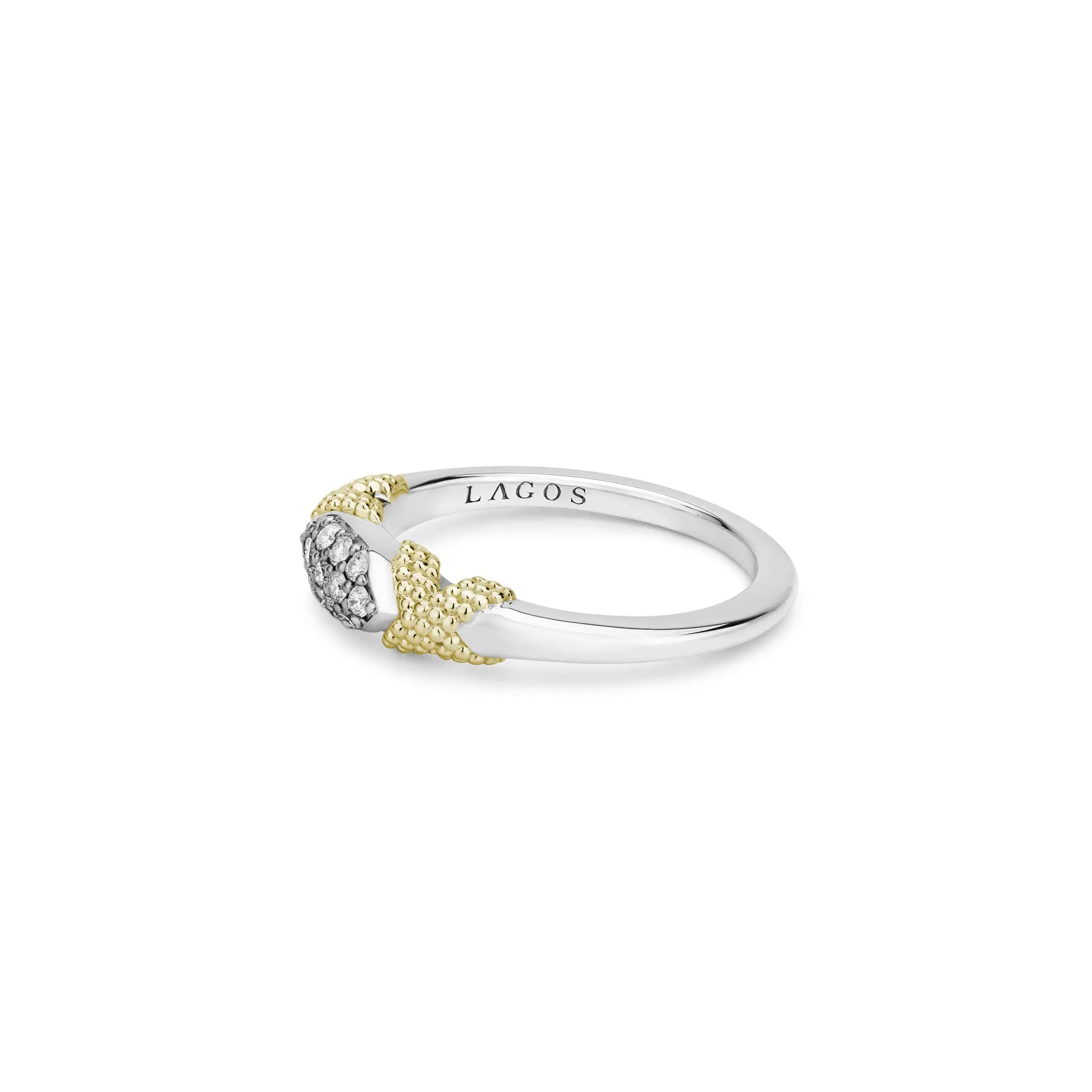 Caviar Lux X Diamond Caviar Stacking Ring
