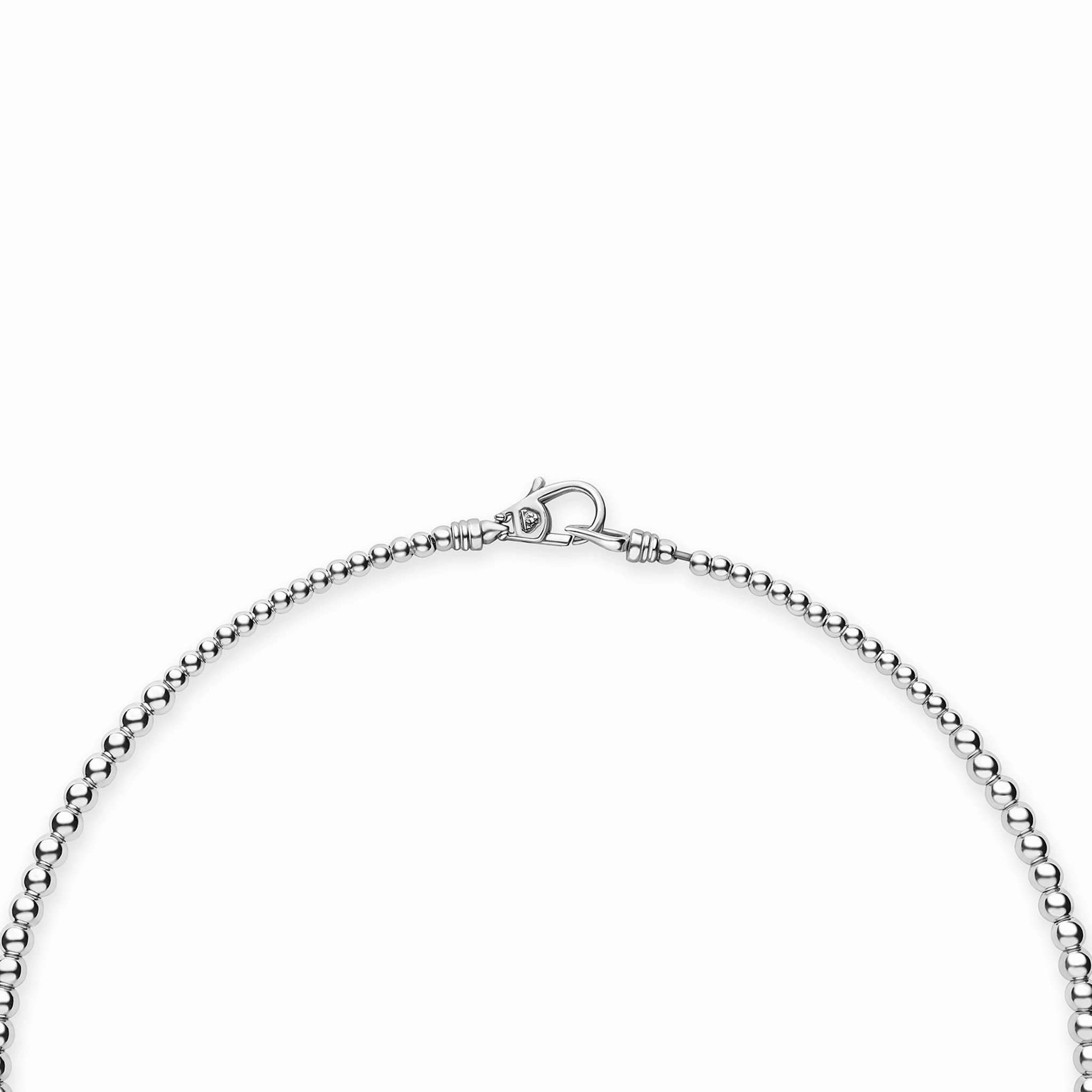 Caviar Bubbly Petite Silver Graduated Bead Necklace