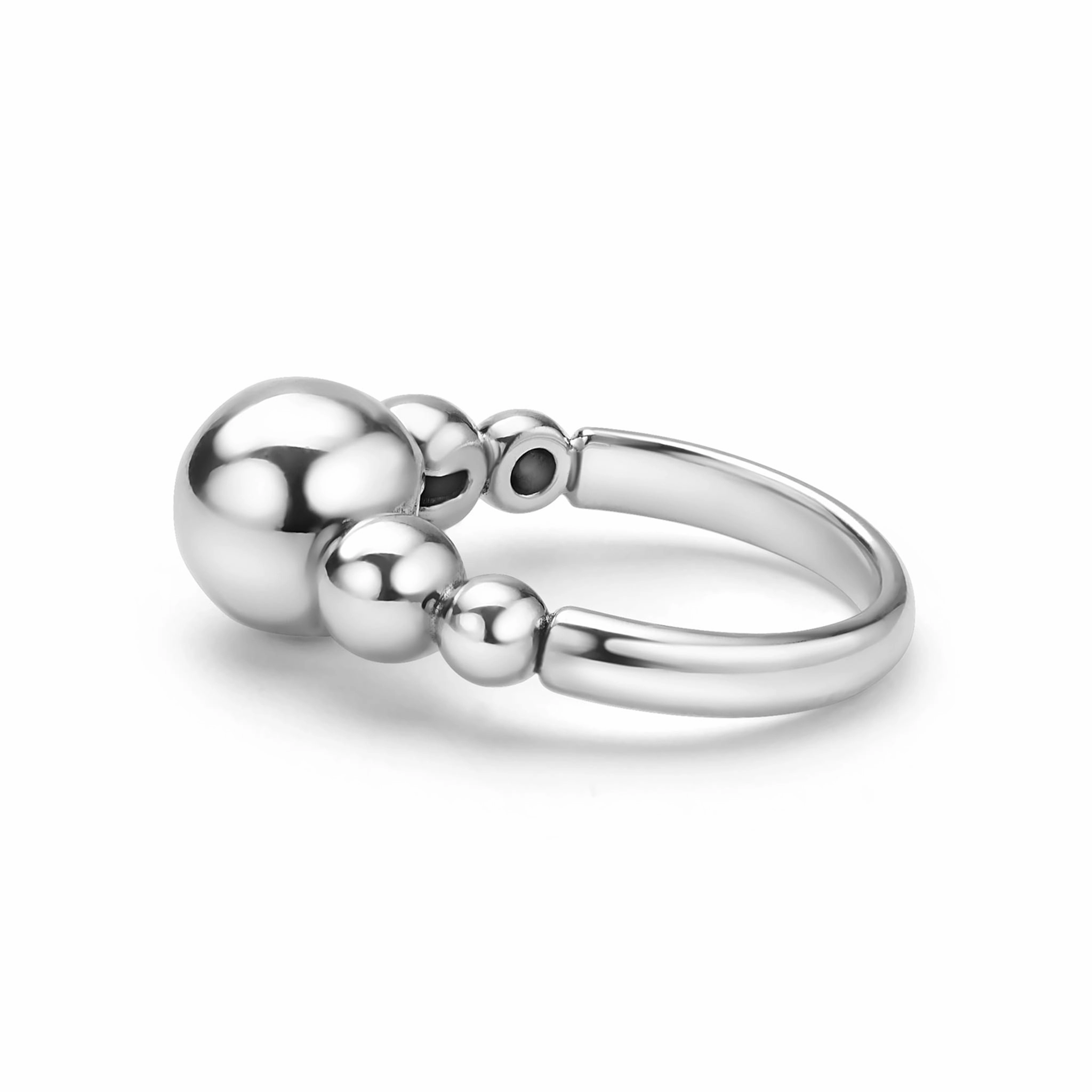 Caviar Bubbly Silver Beaded Ring