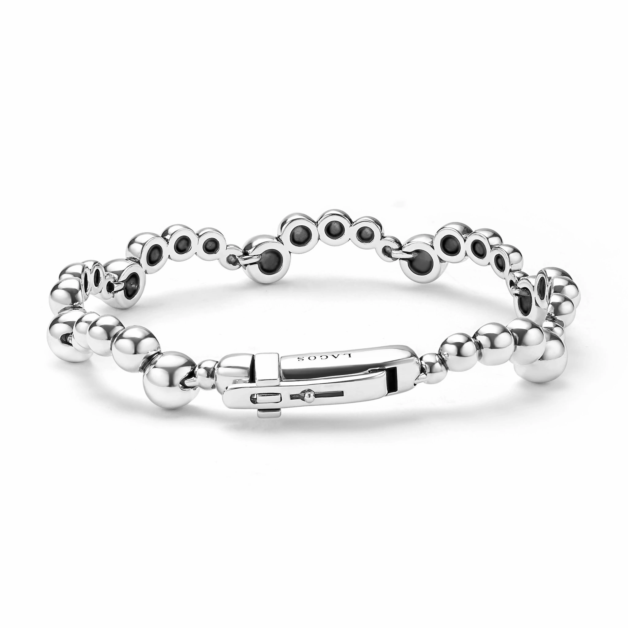 Caviar Bubbly Silver Beaded Scalloped Bracelet