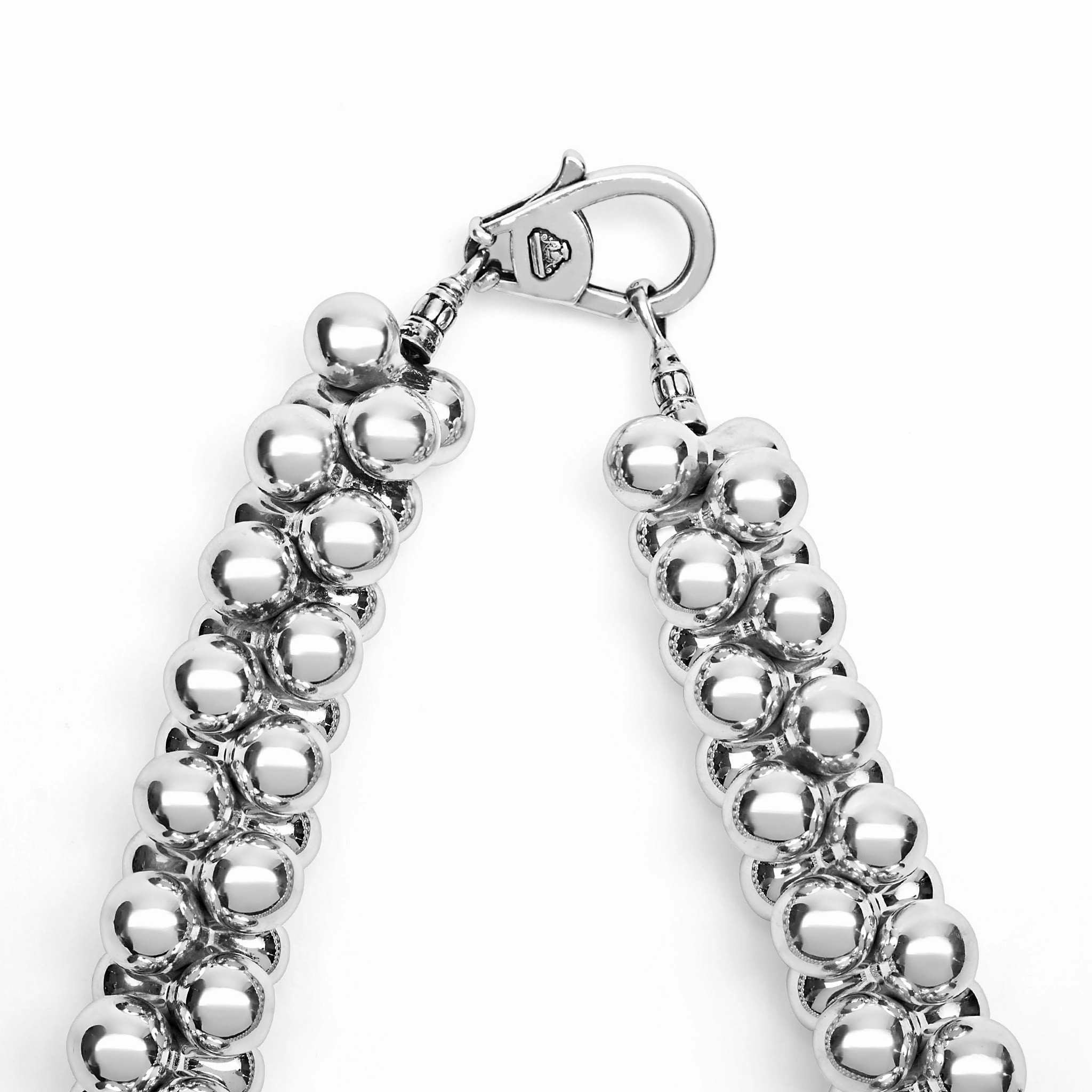 Caviar Bubbly Silver Beaded Statement Necklace