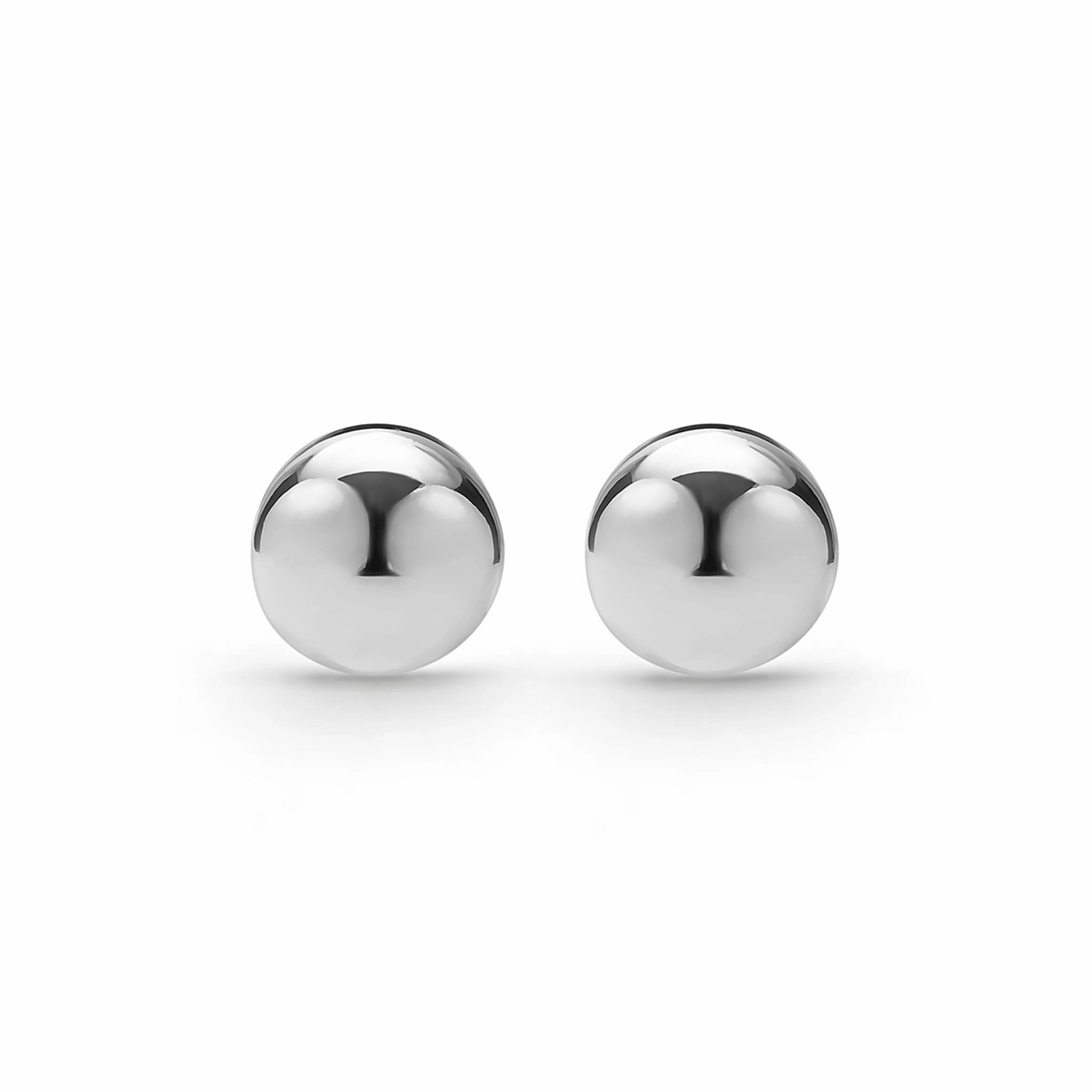Caviar Bubbly Silver Round Huggie Earrings