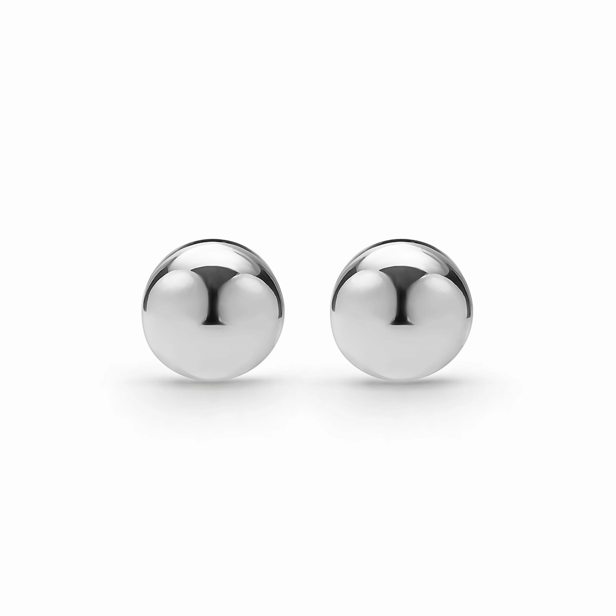 Caviar Bubbly Silver Round Huggie Earrings