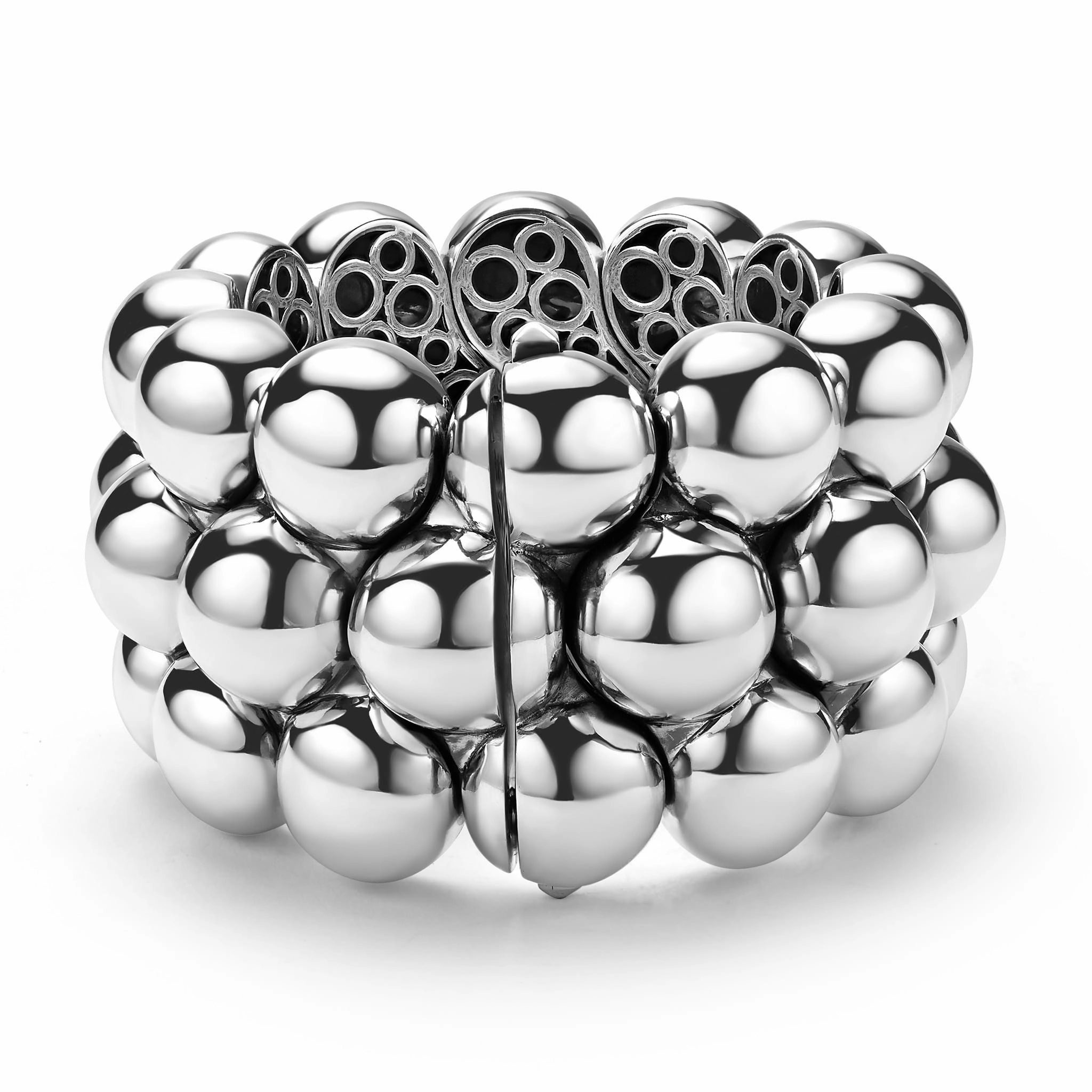 Caviar Bubbly Silver Statement Bracelet