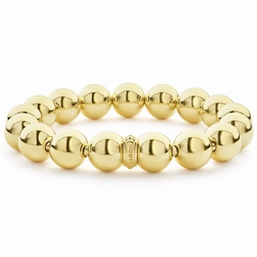 Caviar Gold 18K Gold Bead Bracelet 12mm