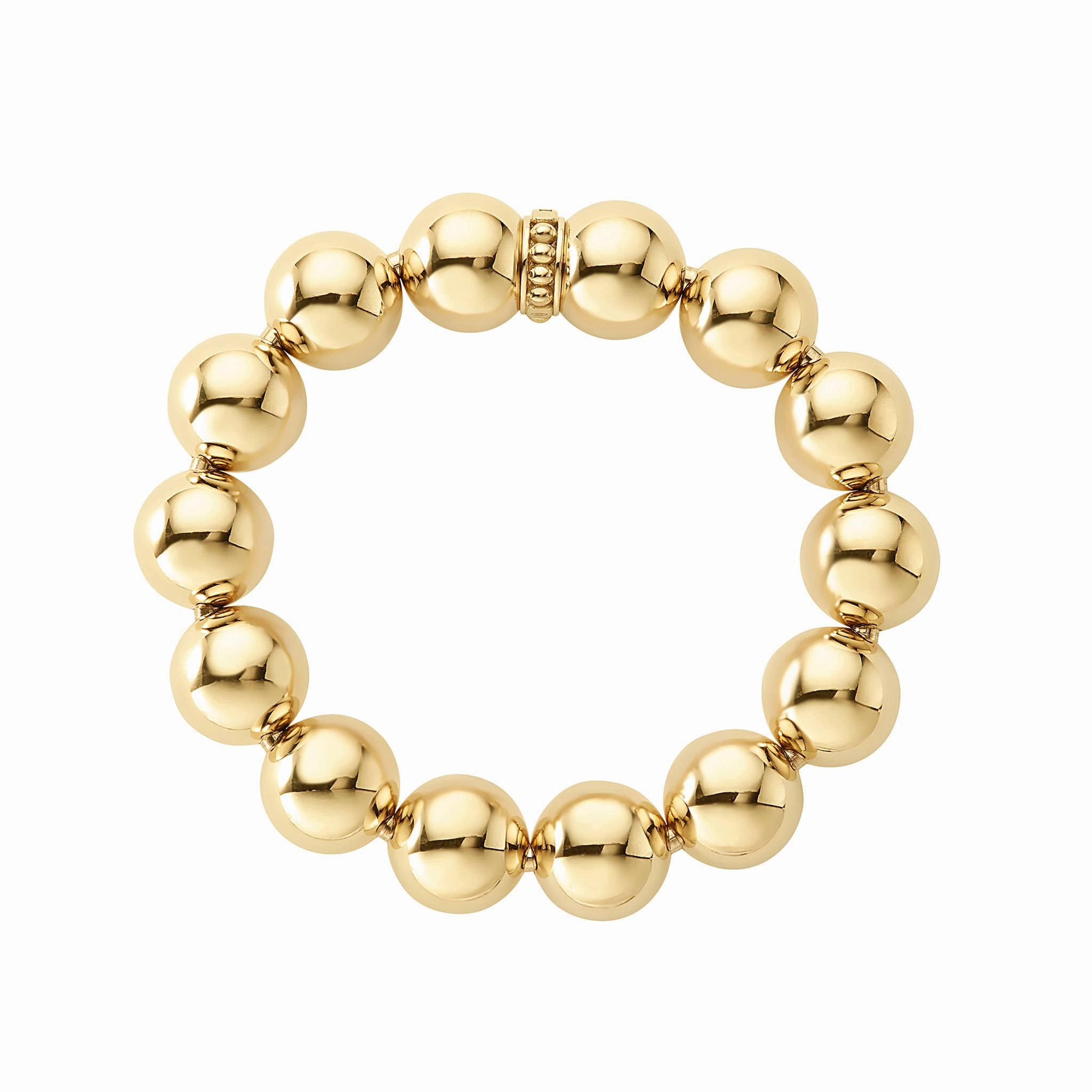 Caviar Gold 18K Gold Bead Bracelet | 15mm