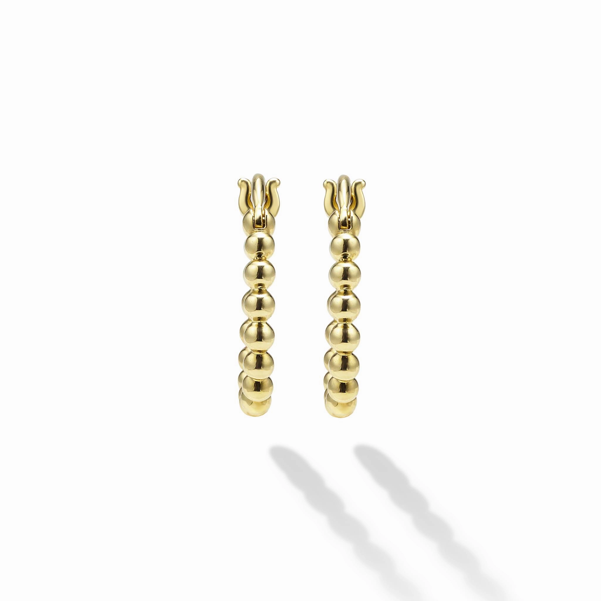 Caviar Gold 18K Gold Caviar Hoop Earrings