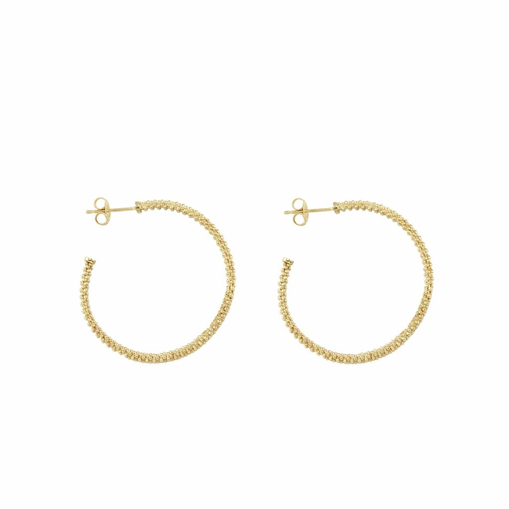 Caviar Gold 18K Gold Caviar Hoop Earrings