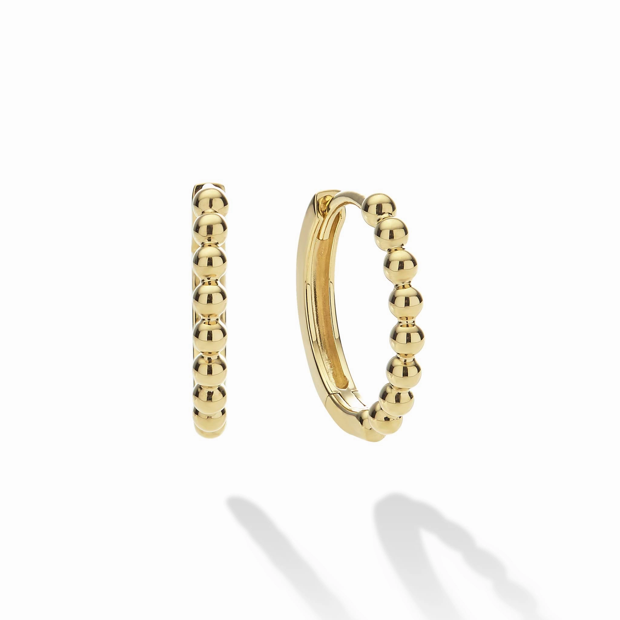 Caviar Gold 18K Gold Caviar Huggie Earrings