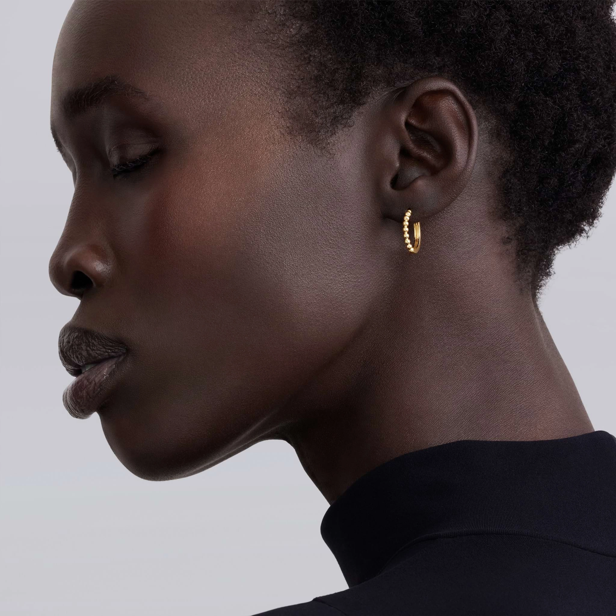 Caviar Gold 18K Gold Caviar Huggie Earrings