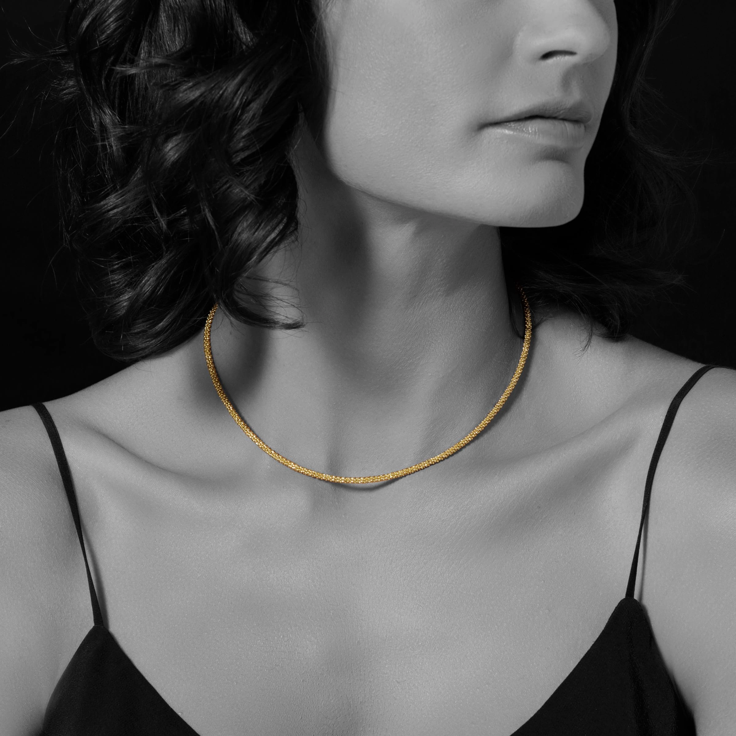 Caviar Gold 18K Gold Caviar Necklace 3mm