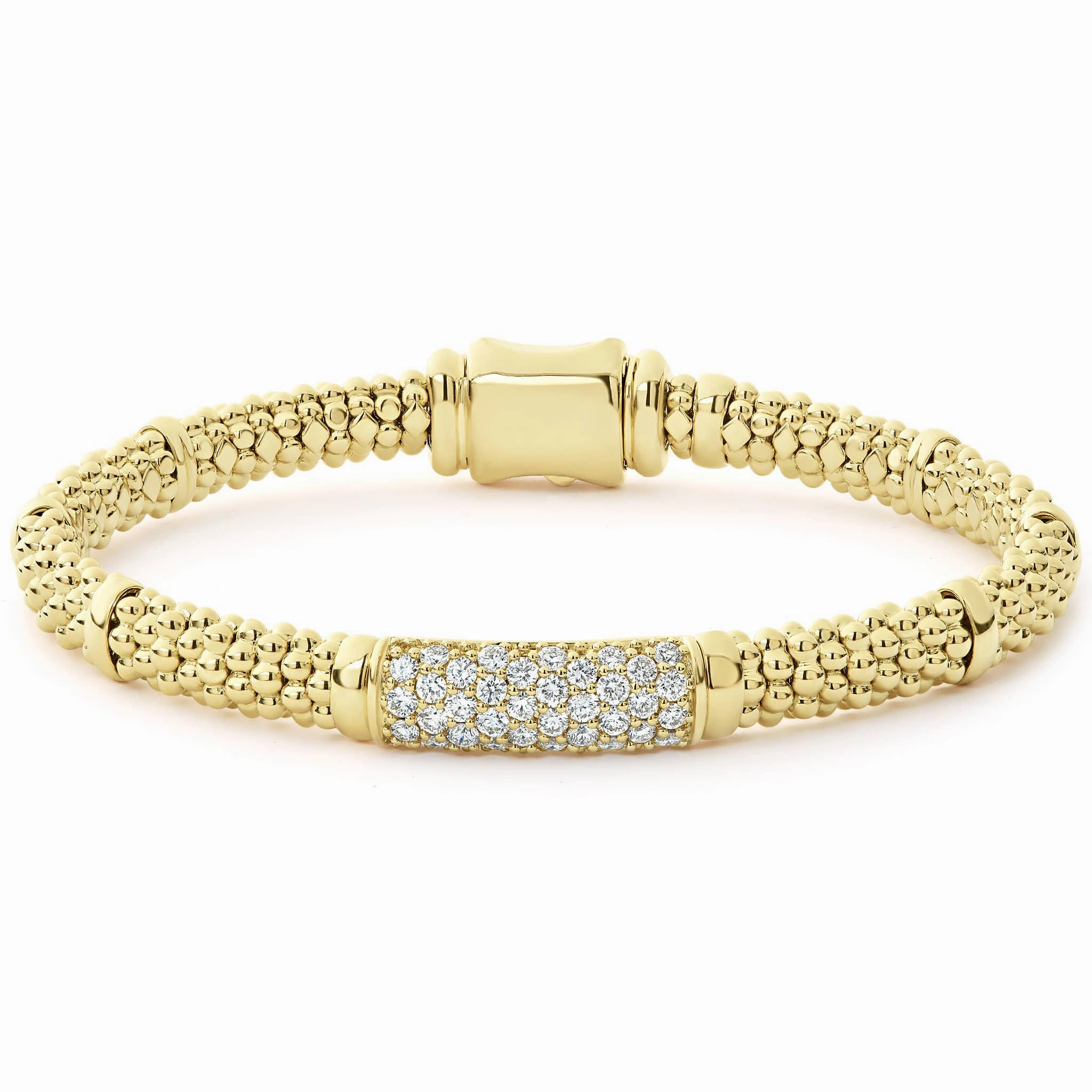 Caviar Gold 18K Gold Diamond Bracelet | 6mm