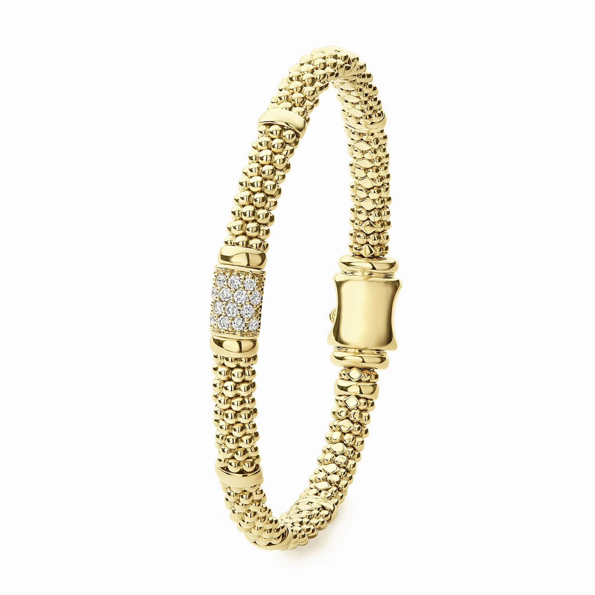 Caviar Gold 18K Gold Diamond Bracelet | 6mm