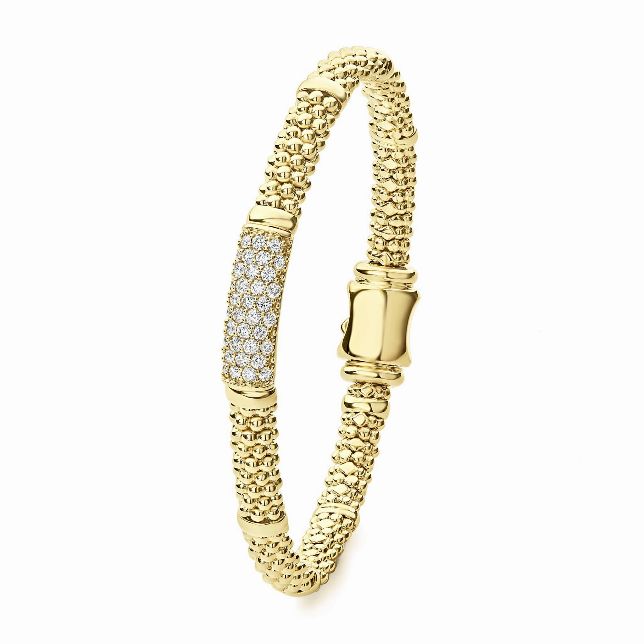 Caviar Gold 18K Gold Diamond Bracelet | 6mm