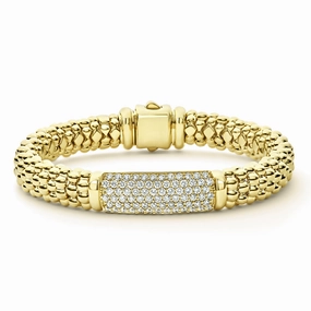 Caviar Gold 18K Gold Diamond Bracelet | 9mm