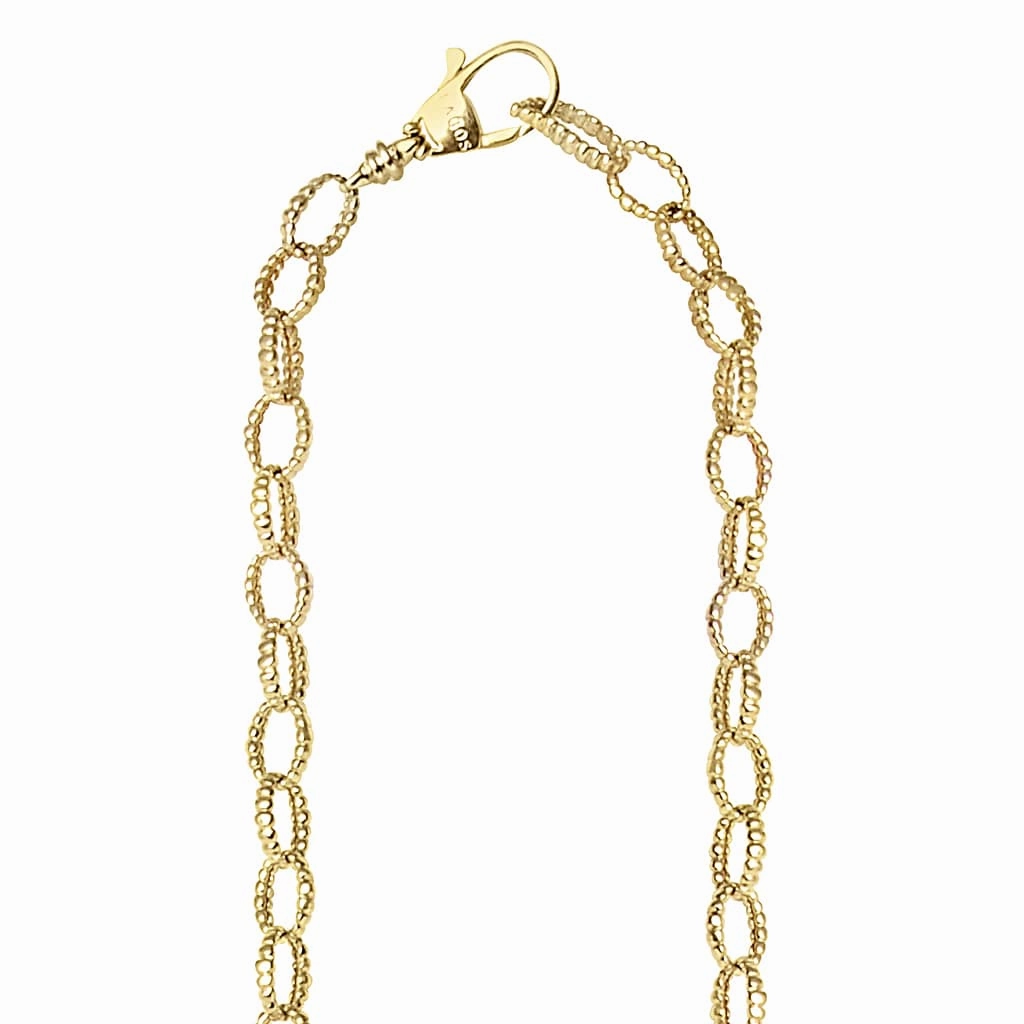 Caviar Gold 18K Gold Fluted Link Necklace