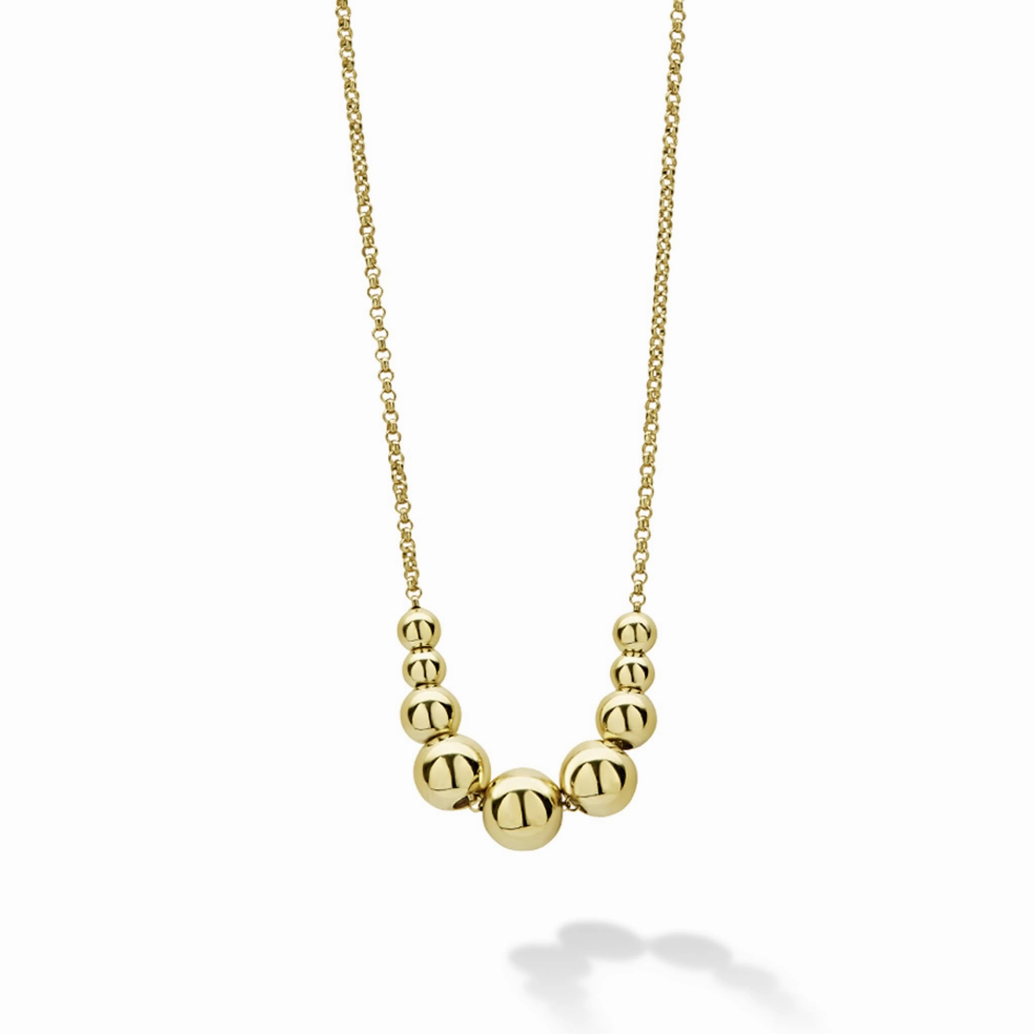 Caviar Gold 18K Gold Graduated Bead Necklace