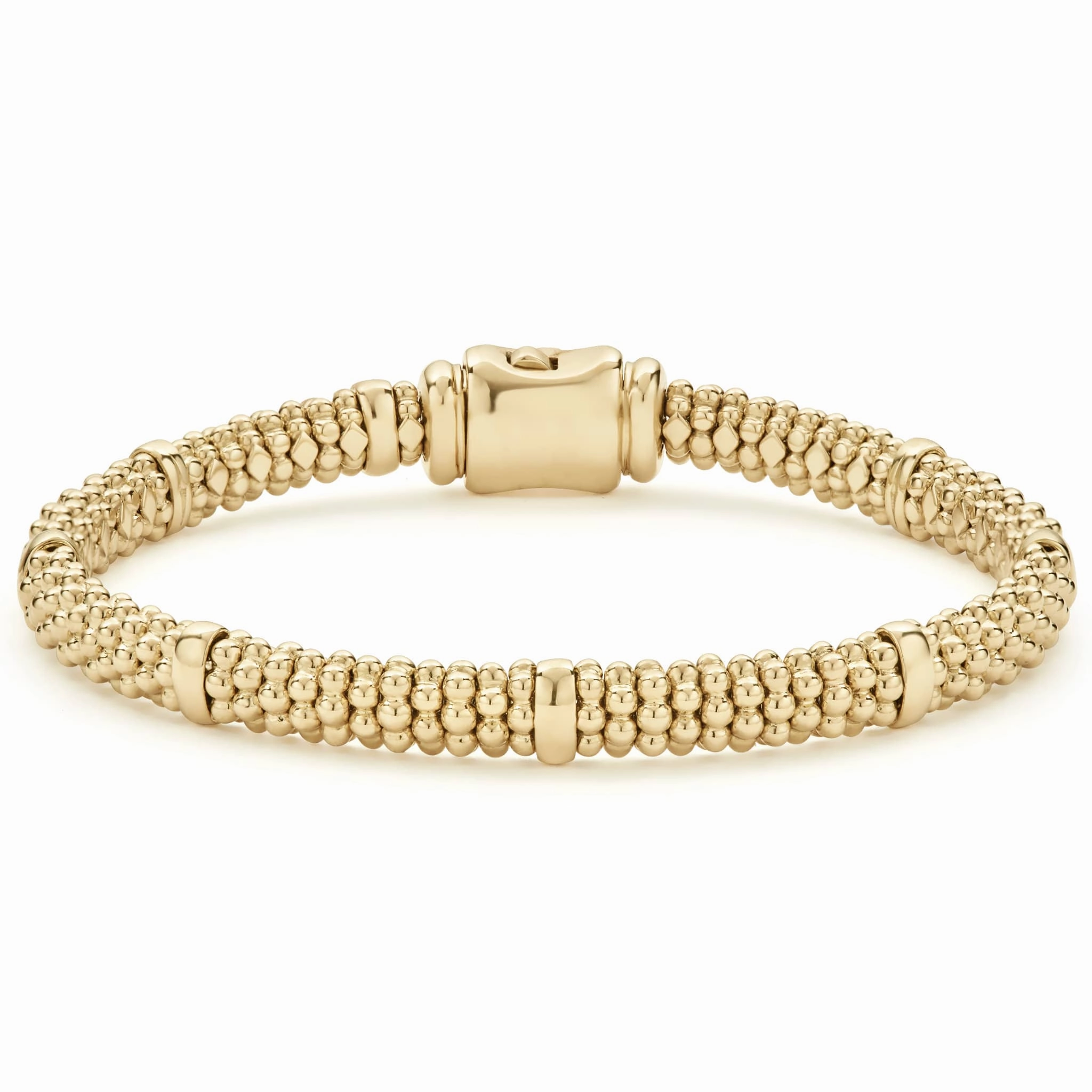 Caviar Gold 18K Gold Station Caviar Bracelet | 6mm