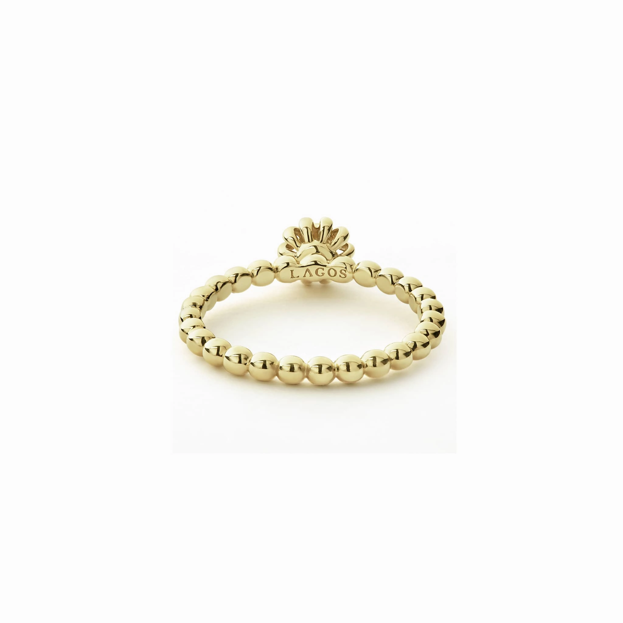 Caviar Gold Fluted Flower Diamond Ring