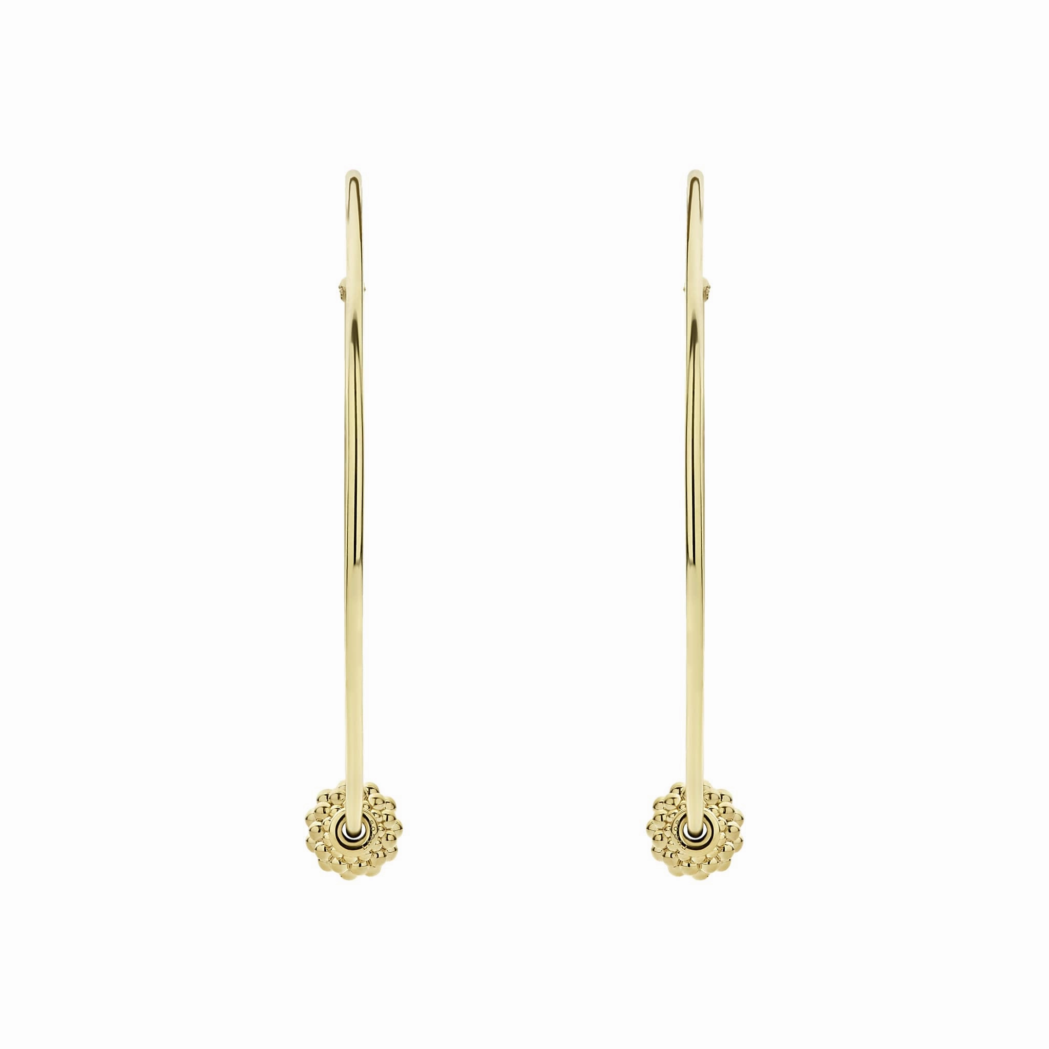 Caviar Gold Large 18K Gold Caviar Ball Hoop Earrings