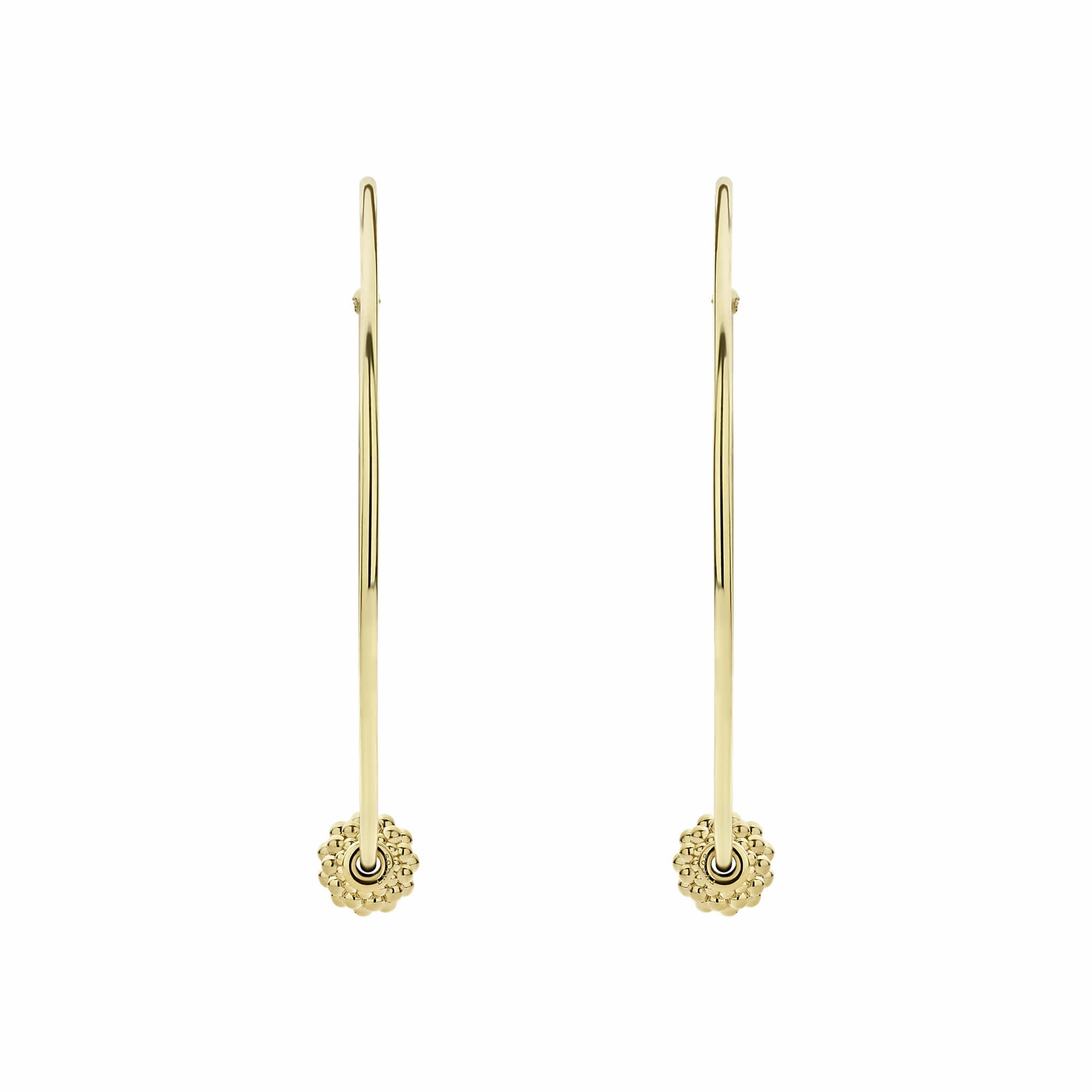 Caviar Gold Large 18K Gold Caviar Ball Hoop Earrings