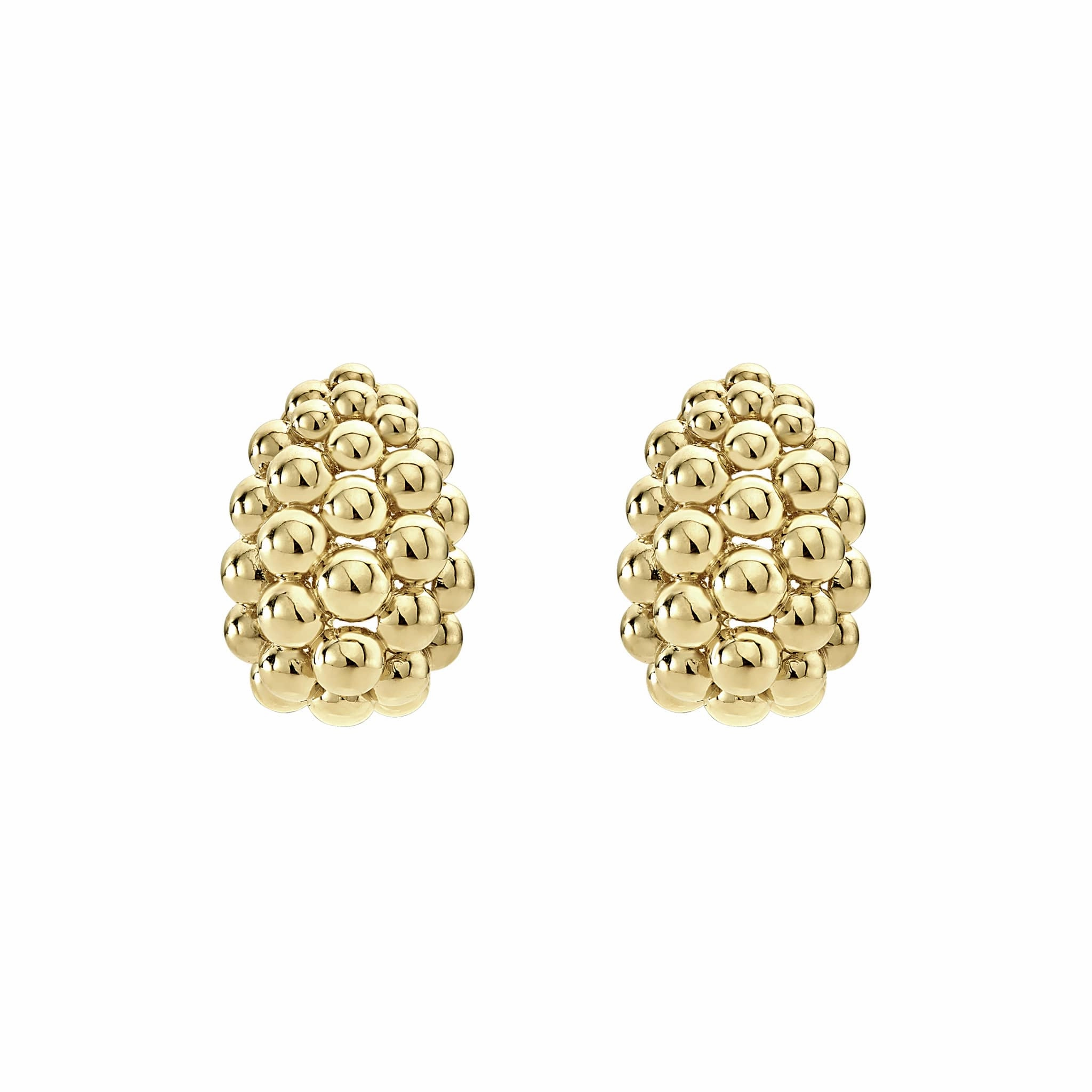 Caviar Gold Large 18K Gold Omega Clip Earrings