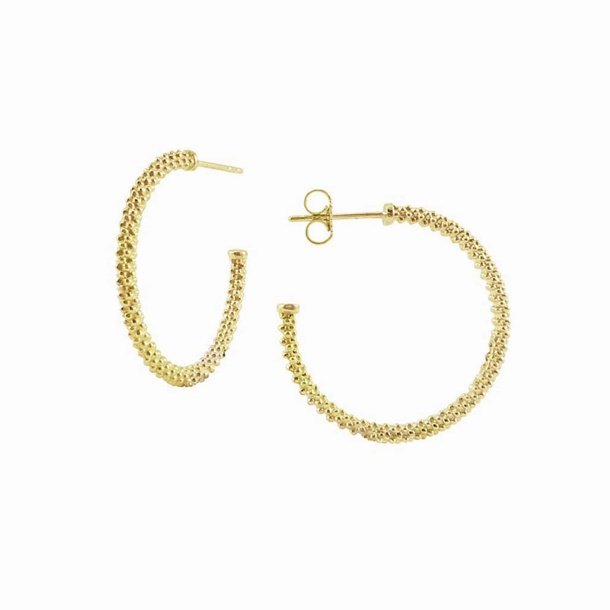 Caviar Gold Small 18K Gold Caviar Hoop Earrings