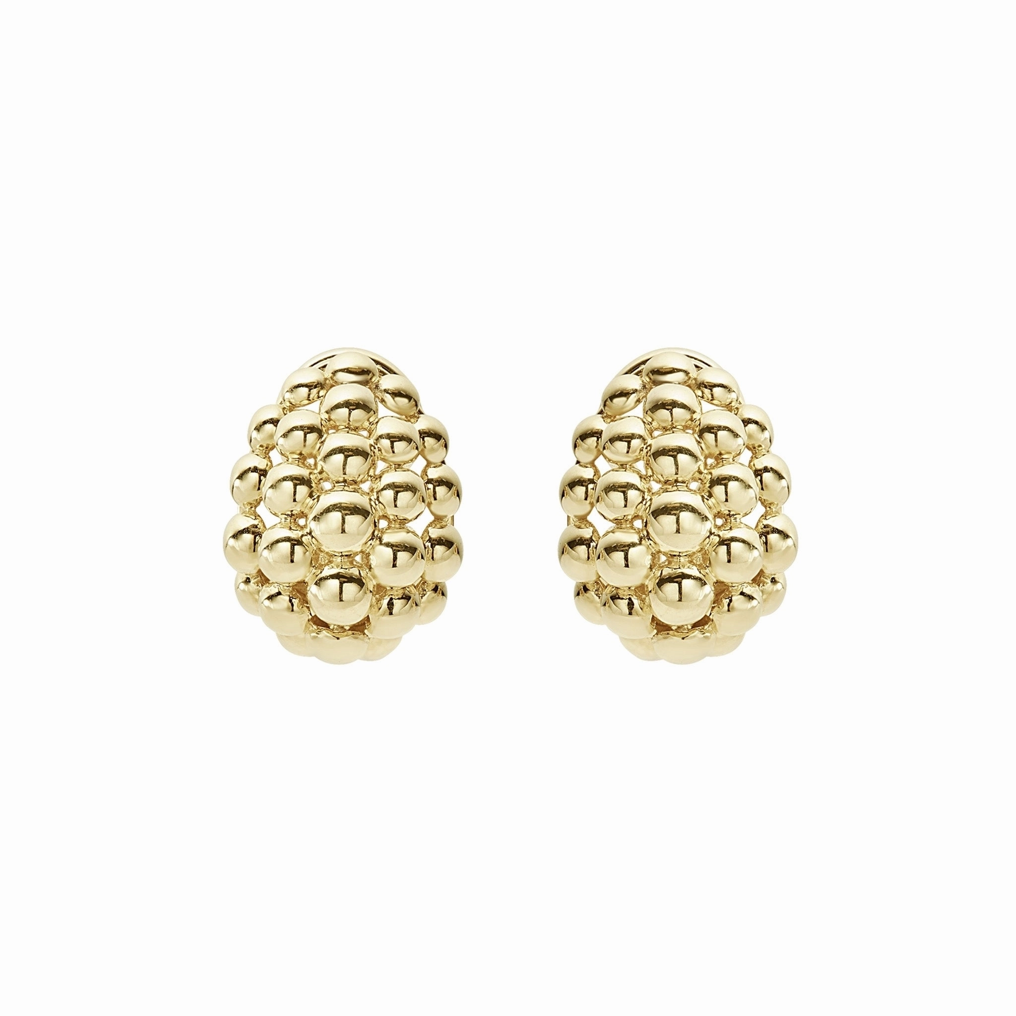 Caviar Gold Small 18K Gold Omega Clip Earrings