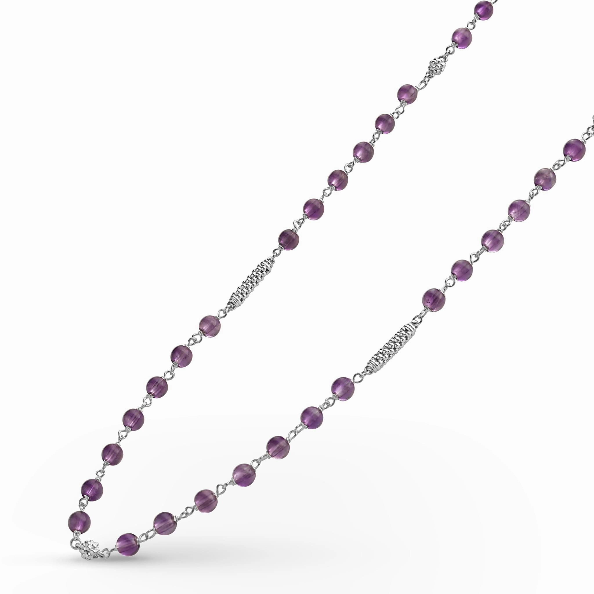 Caviar Icon Amethyst Beaded Necklace