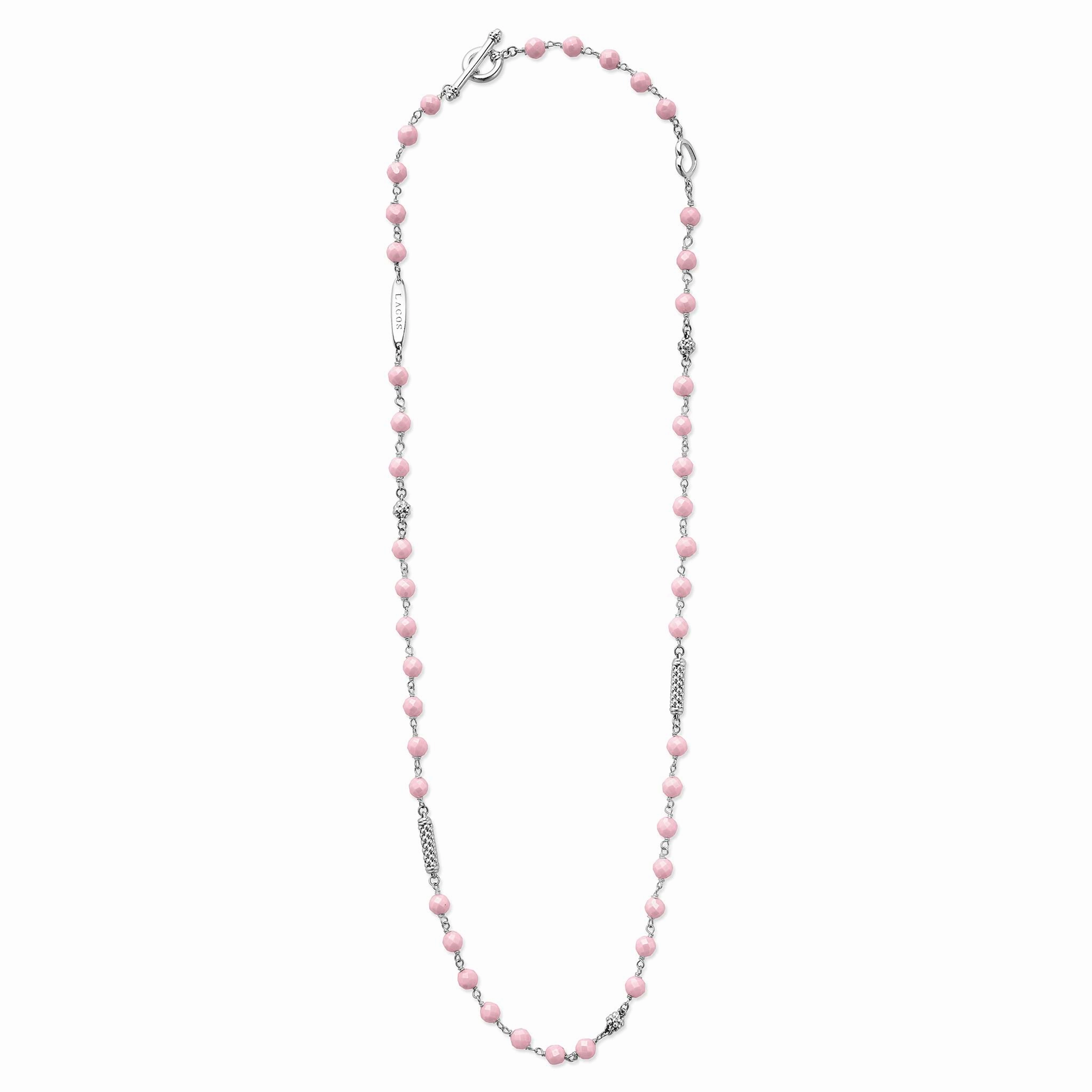 Caviar Icon Pink Ceramic Beaded Necklace