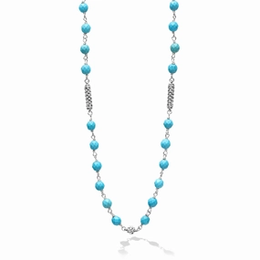 Caviar Icon Turquoise Beaded Necklace
